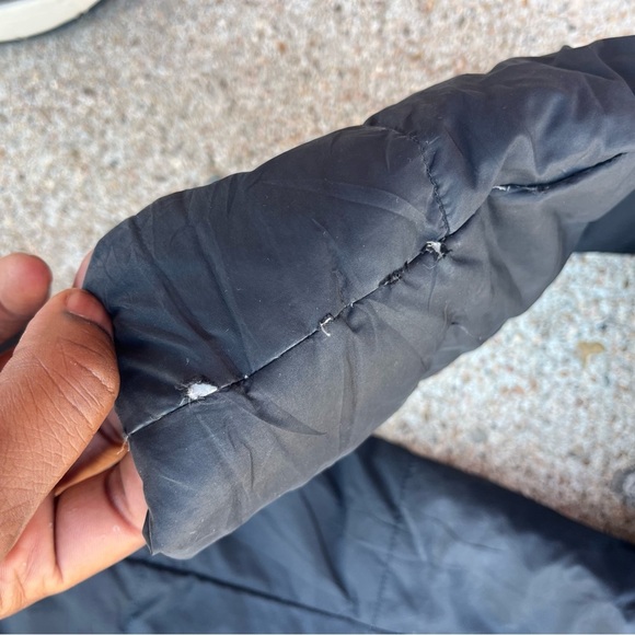 The North Face Charcoal Puffer Jacket with Faux Fur Trim - Picture 8 of 8